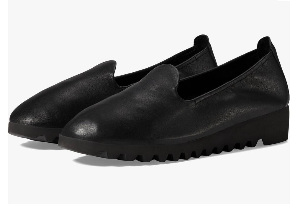 Aetrex Liz Black Comfy Flats Leather Upper Size 6/6.5 US 36 EU NWT Arch Support